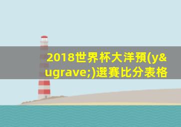 2018世界杯大洋預(yù)選賽比分表格